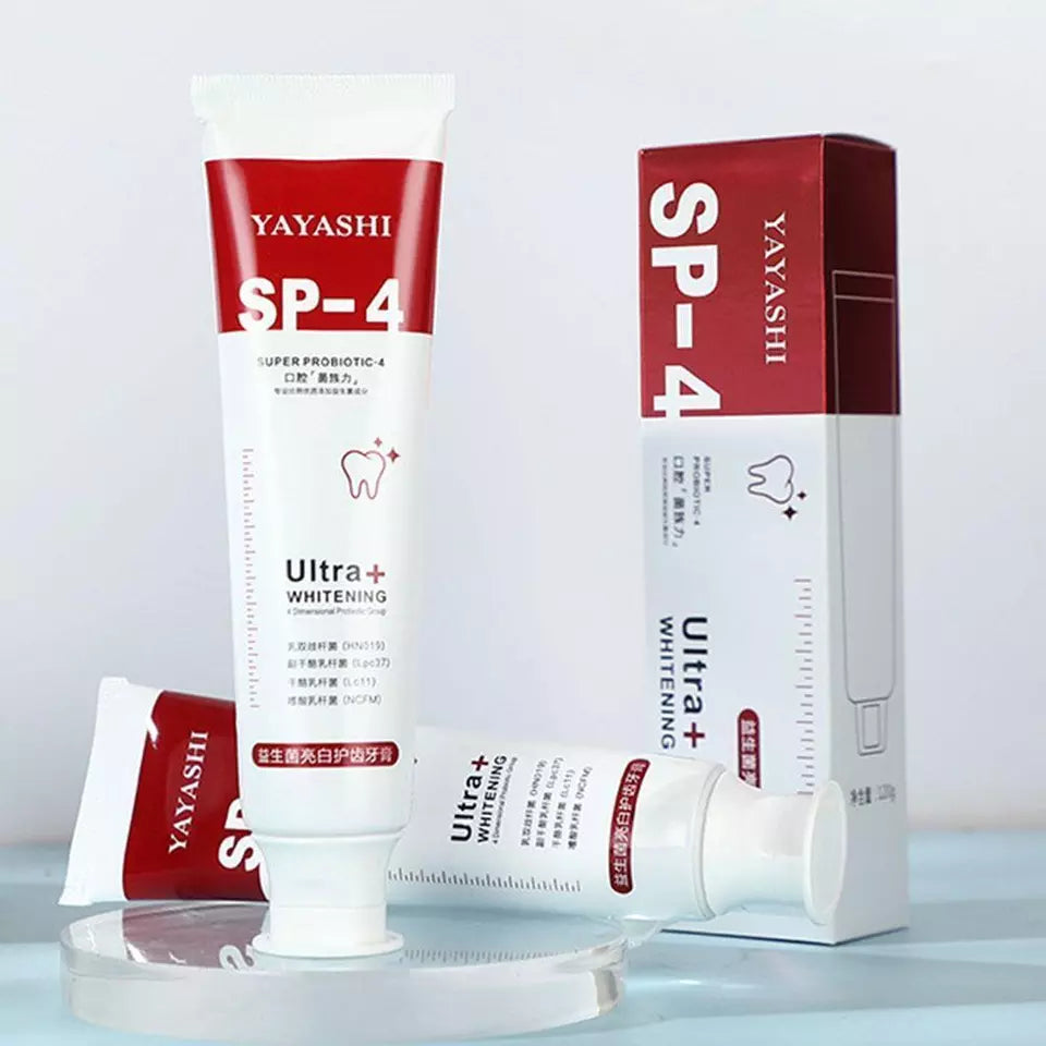 Yayashi SP4 Probiotic Whitening Toothpaste 120g β Removes Coffee, Tea & Smoking Stains + Free Delivery!