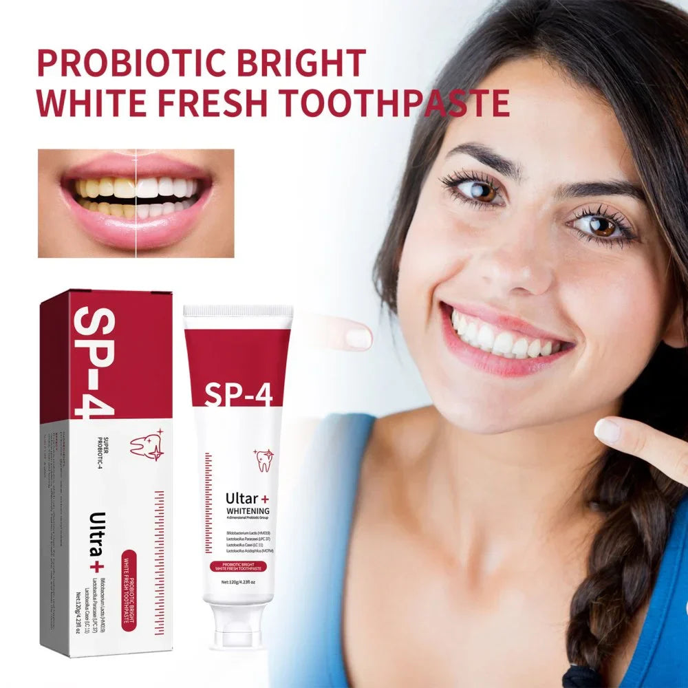 Yayashi SP4 Probiotic Whitening Toothpaste 120g β Removes Coffee, Tea & Smoking Stains + Free Delivery!