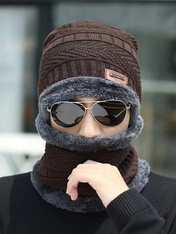 Winter Woolen Beanie Cap & Neck Warmer Combo β Stylish Head & Neck Protection for Men & Women (Random Color) β Free Delivery!