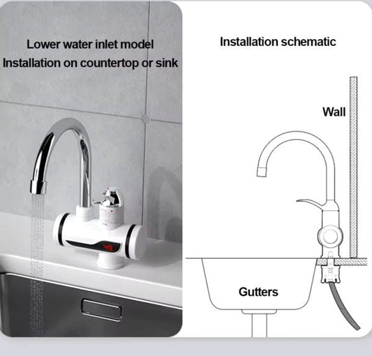 Instant 360Β° Electric Water Heating Faucet ,tap For Kitchens And Bathrooms | Shock-proof Design | Digital TempΒ° Display | Hot And Cold Water