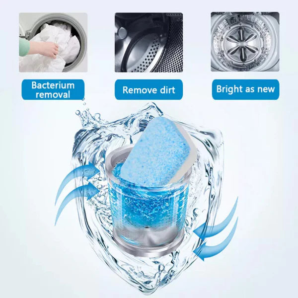 12 Pcs Washing Machine Cleaner Effervescent Tablet, Deep Cleaning Washing Deodorant, Washing Machine Cleaner Descale