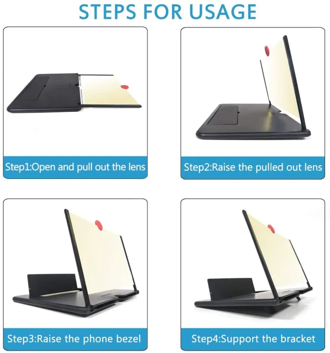 F3 Mobile Screen Magnifier | Enlarged Mobile Screen Amplifier Large Screen Eyes Protection (Random Color)